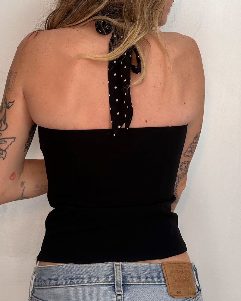 Pepper Mayo Polka Dot Strapless Top - XS