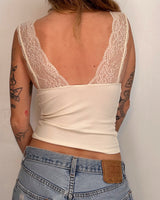 Free People Cream Lace Tank - XS