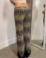 Low Waist Leopard Pants - M