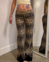 Low Waist Leopard Pants - M