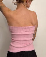 Pink Knit Tube Top - S
