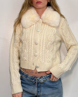 Fur Collar Sweater - S