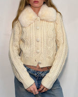 Fur Collar Sweater - S