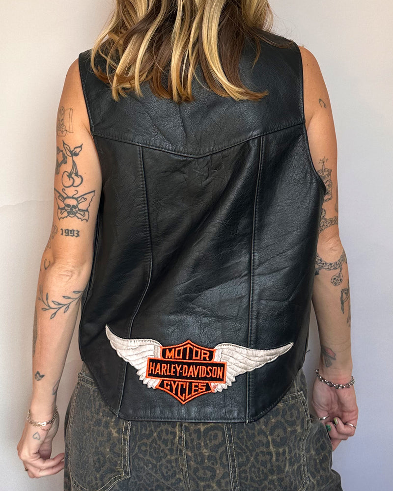 Harley Leather Vest - M