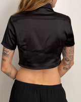 Black Zip Up Top - S