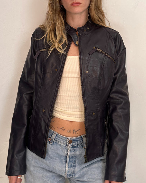 Frida Faux Leather Jacket - S