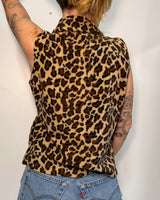 Leopard Fleece Vest - S