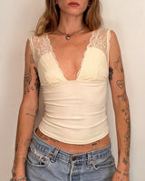Free People Cream Lace Tank - XS