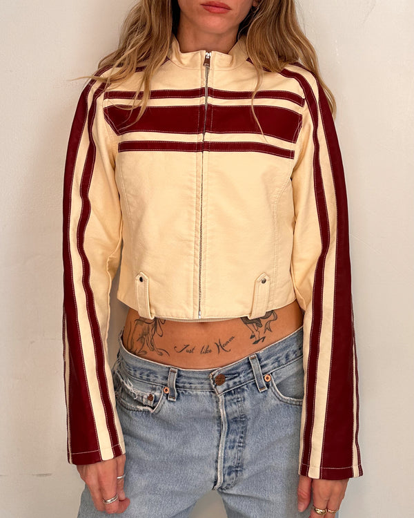 UO Faux Leather Moto Jacket - S