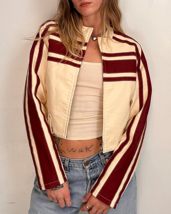 UO Faux Leather Moto Jacket - S