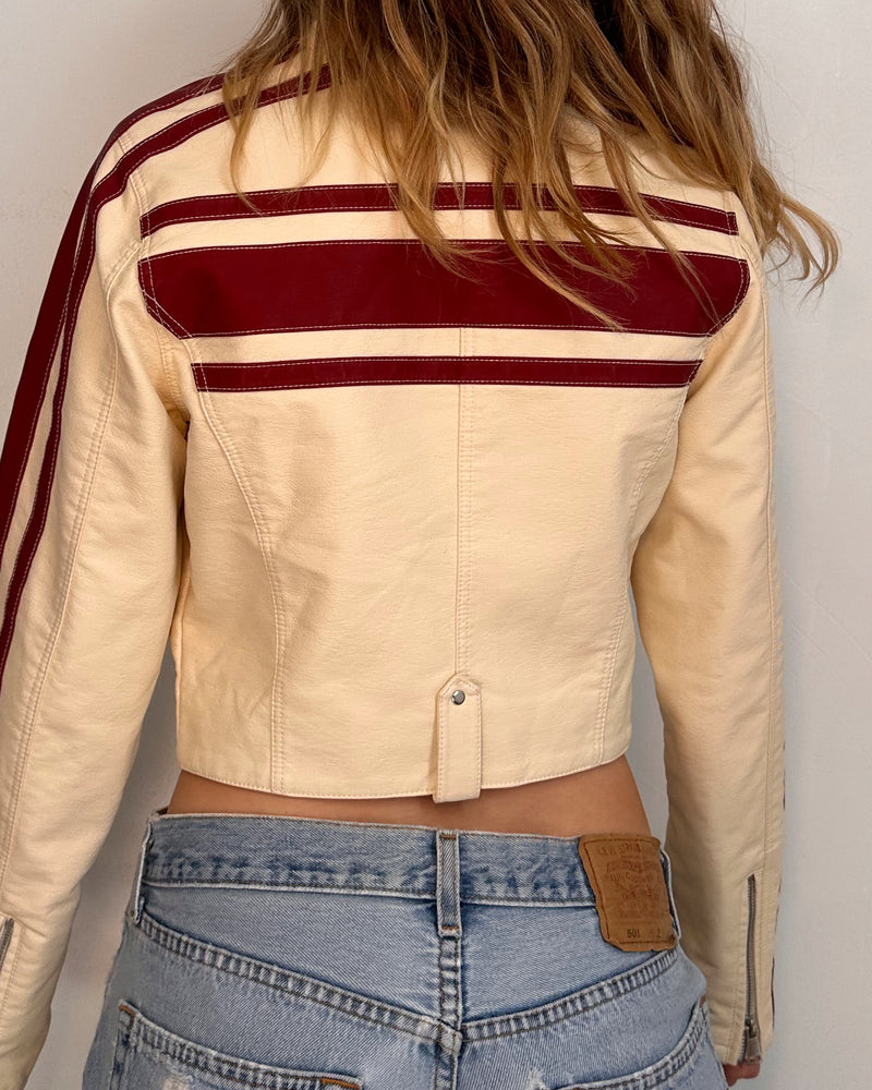 UO Faux Leather Moto Jacket - S