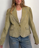 Suede Beaded Jacket - L