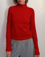 Red Mock Neck - XS