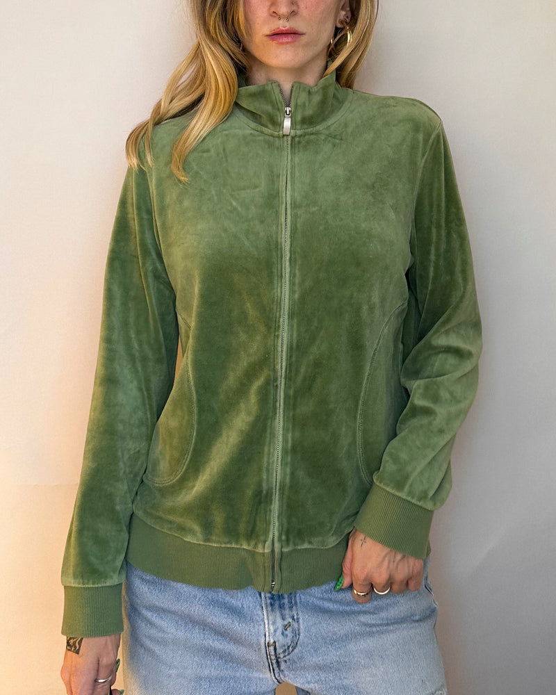 Green Zip Up - M