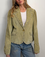 Suede Beaded Jacket - L