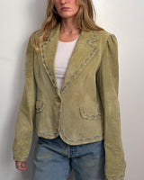 Suede Beaded Jacket - L