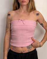 Pink Knit Tube Top - S