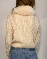 Fur Collar Sweater - S